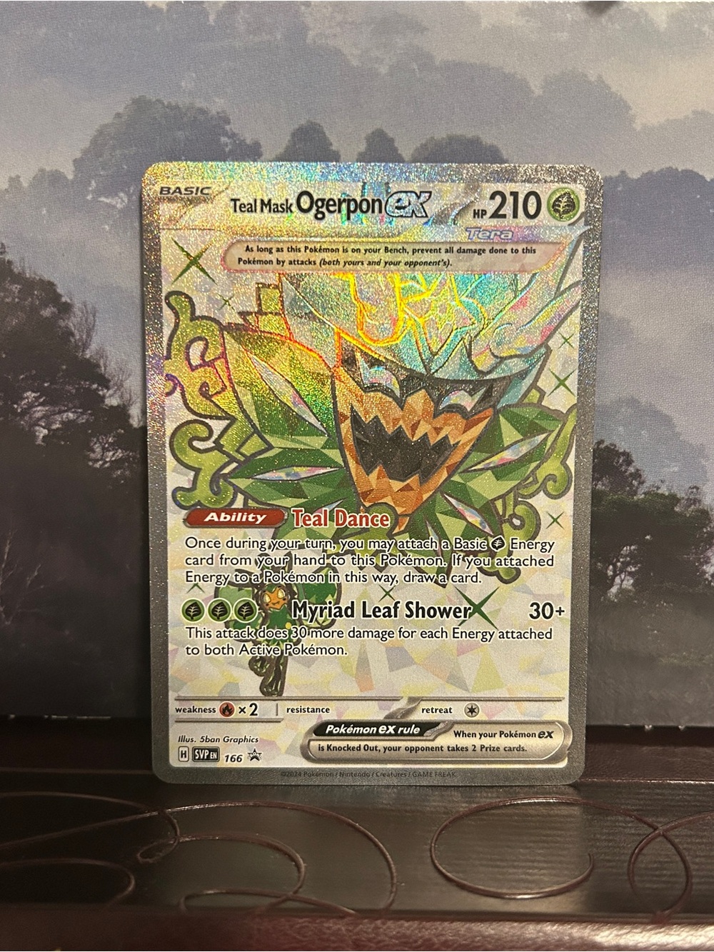 Pokemon Teal Mask Ogerpon EX Holo Promo Card 166